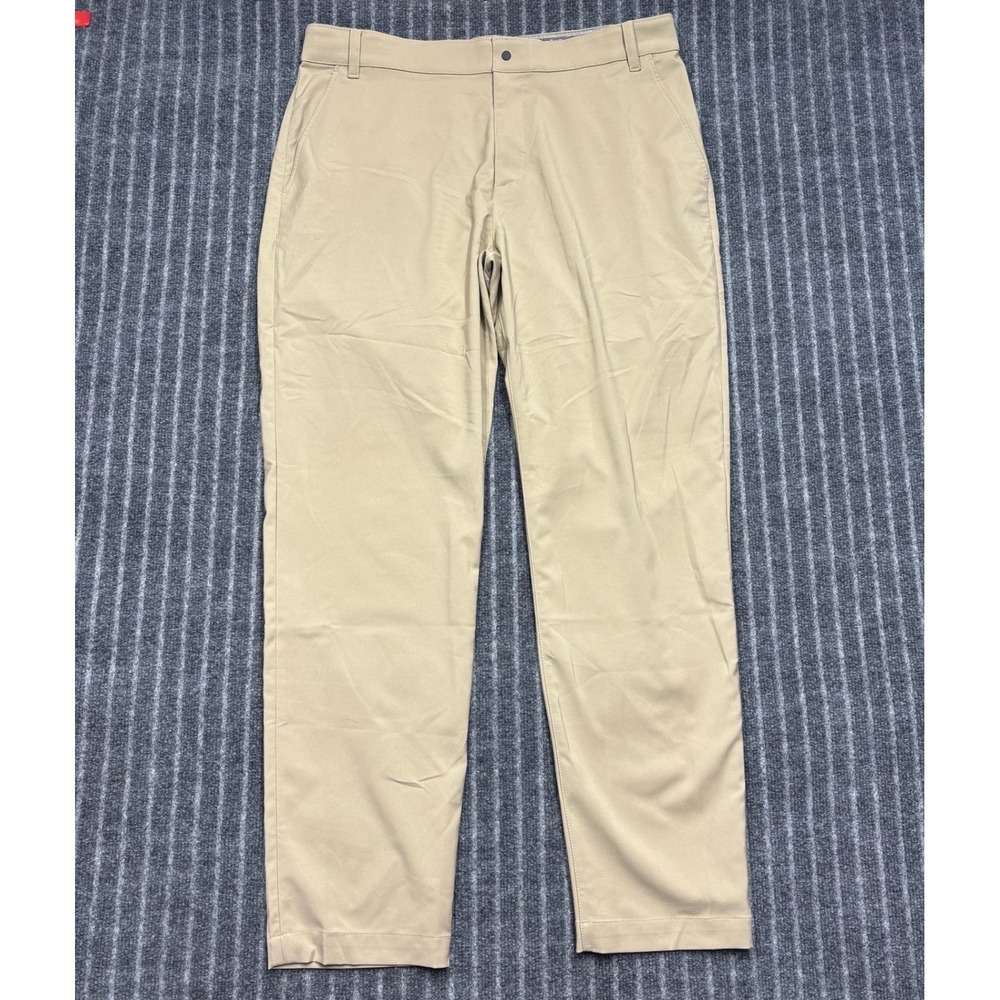 Nike Mens Dri-FIT Golf Pants 36x34 Khaki Tan Performance Flat Front Chino (2553)